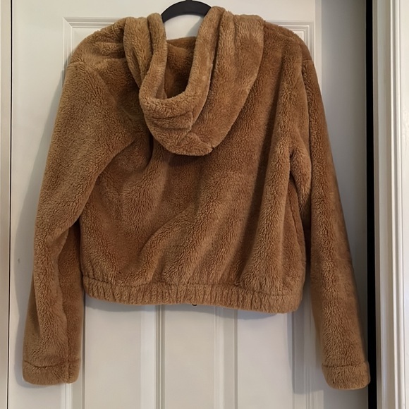 NWOT Abercrombie & Fitch Tobacco Brown Teddy Coat - Picture 5 of 5